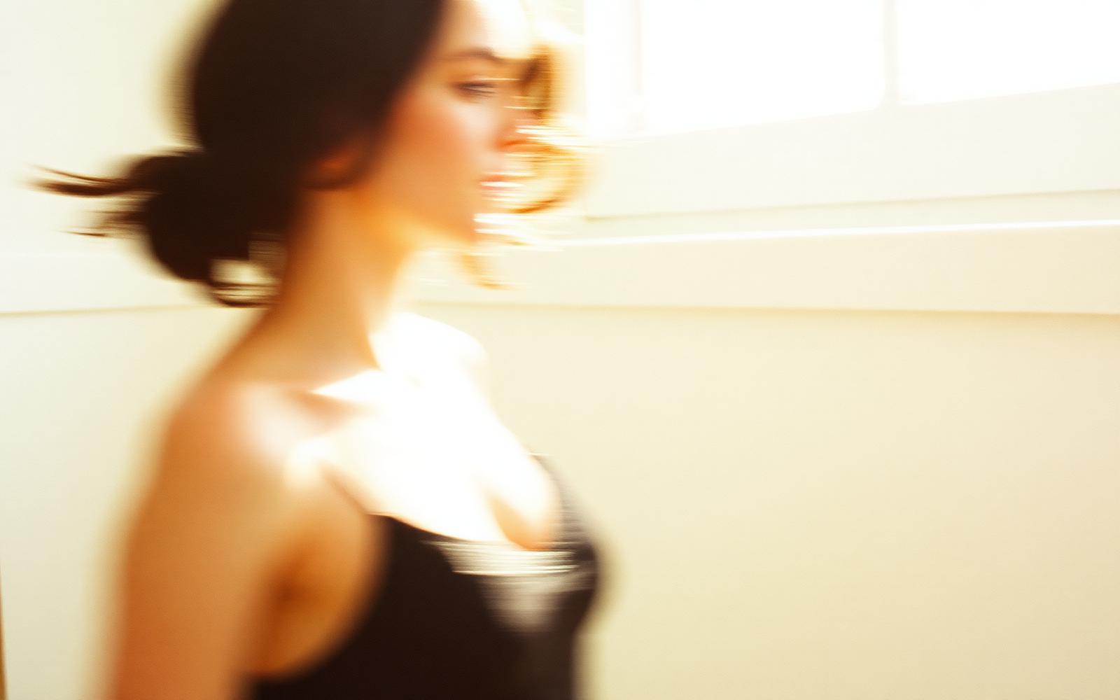 Analogue portrait in motion, natural window light